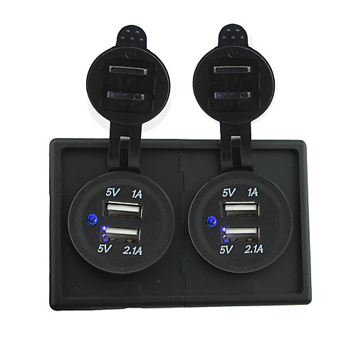 12V/24V 2PCS 3.1A USB power socket with housing holder panel for car boat truck RV
12V/24V 2PCS 3.1A USB power socket with housing holder panel for car boat truck RV