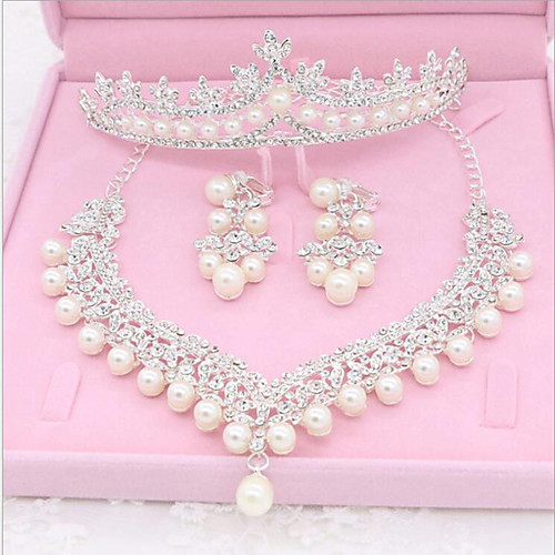 Rhinestone / Imitation Pearl Imitation Pearl Jewelry Set 1 Necklace / 1 Pair of Earrings / 1 Hair Jewelry - For Wedding / Party / Special
Rhinestone / Imitation Pearl Imitation Pearl Jewelry Set 1 Necklace / 1 Pair of Earrings / 1 Hair Jewelry - For Wedding / Party / Special