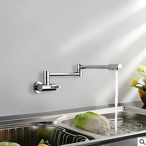 Kitchen faucet - Single Handle One Hole Chrome Pull-out / Pull-down / Standard Spout / Tall / High Arc Wall Mounted Contemporary / Art Deco / Retro / Modern Kitchen Taps
Kitchen faucet - Single Handle One Hole Chrome Pull-out / Pull-down / Standard Spout / Tall / High Arc Wall Mounted Contemporary / Art Deco / Retro / Modern Kitchen Taps