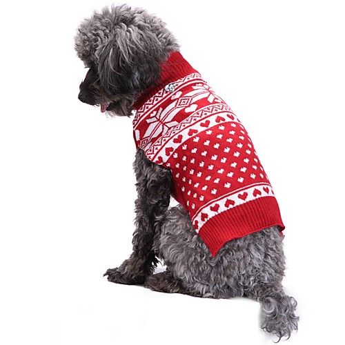 Cat Dog Coat Sweater Christmas Winter Dog Clothes Red Costume Acrylic Fibers Snowflake Fashion Christmas XXS XS S M
Cat Dog Coat Sweater Christmas Winter Dog Clothes Red Costume Acrylic Fibers Snowflake Fashion Christmas XXS XS S M