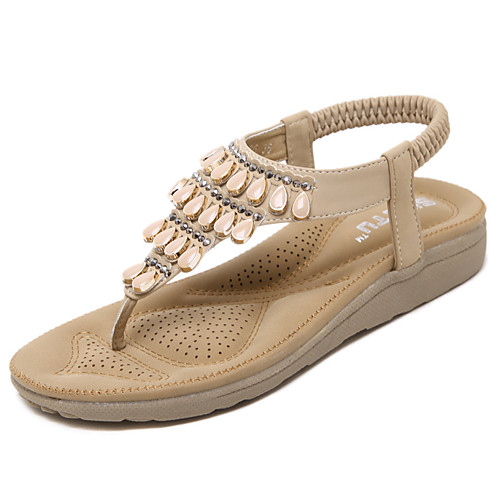 Women's Sandals Wedge Heel Round Toe Rhinestone / Gore PU(Polyurethane) Comfort / Light Soles Walking Shoes Spring / Summer Black / Almond
Women's Sandals Wedge Heel Round Toe Rhinestone / Gore PU(Polyurethane) Comfort / Light Soles Walking Shoes Spring / Summer Black / Almond