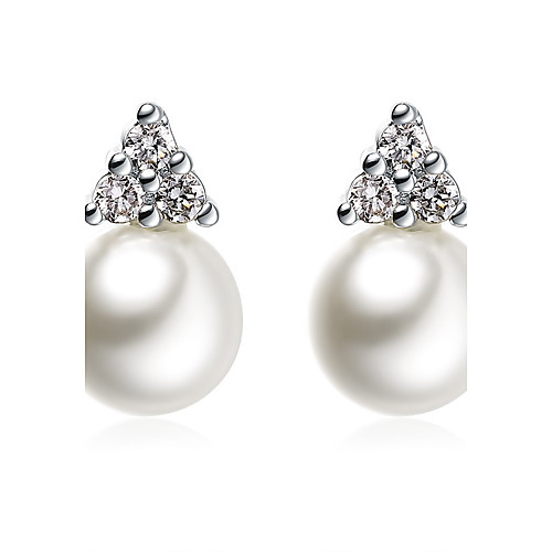 Women's AAA Cubic Zirconia Stud Earrings Sterling Silver Imitation Pearl Earrings Geometric Unique Design Jewelry Silver For Wedding Party Daily Casual
Women's AAA Cubic Zirconia Stud Earrings Sterling Silver Imitation Pearl Earrings Geometric Unique Design Jewelry Silver For Wedding Party Daily Casual