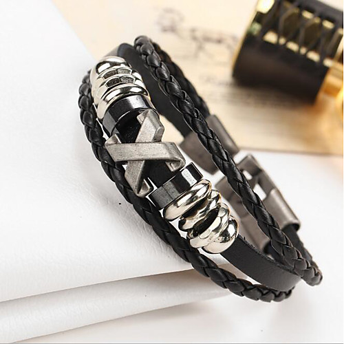 Men's Women's Leather Bracelet woven Vintage Leather Bracelet Jewelry Black / Brown For Gift
Men's Women's Leather Bracelet woven Vintage Leather Bracelet Jewelry Black / Brown For Gift