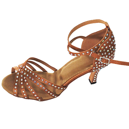 Women's Dance Shoes Satin Latin Shoes Rhinestone Sandal Customized Heel Customizable Gold / Black / Almond / Indoor / EU43
Women's Dance Shoes Satin Latin Shoes Rhinestone Sandal Customized Heel Customizable Gold / Black / Almond / Indoor / EU43