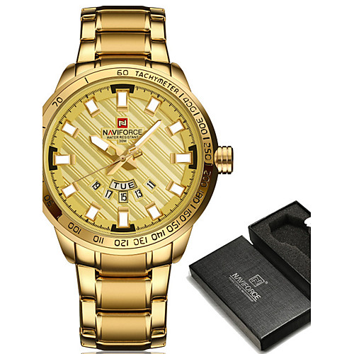 NAVIFORCE Men's Sport Watch Military Watch Wrist Watch Japanese Quartz 30 m Water Resistant / Water Proof Creative Cool Stainless Steel Band Analog Charm Luxury Casual Black / Silver / Gold - Silver
NAVIFORCE Men's Sport Watch Military Watch Wrist Watch Japanese Quartz 30 m Water Resistant / Water Proof Creative Cool Stainless Steel Band Analog Charm Luxury Casual Black / Silver / Gold - Silver