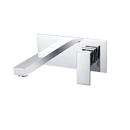Bathroom Sink Faucet - Wall Mount Chrome Wall Mounted Two Holes / Single Handle Two HolesBath Taps
Bathroom Sink Faucet - Wall Mount Chrome Wall Mounted Two Holes / Single Handle Two HolesBath Taps