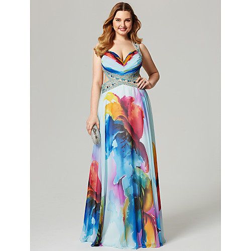 Plus Size A-Line Sweetheart Neckline Floor Length Chiffon Beautiful Back / See Through Prom Dress with Beading / Pattern / Print by TS Couture
Plus Size A-Line Sweetheart Neckline Floor Length Chiffon Beautiful Back / See Through Prom Dress with Beading / Pattern / Print by TS Couture