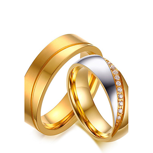 Couple's Couple Rings AAA Cubic Zirconia Gold Cubic Zirconia Titanium Steel Round Vintage Simple Style Elegant Wedding Anniversary Jewelry / Engagement
Couple's Couple Rings AAA Cubic Zirconia Gold Cubic Zirconia Titanium Steel Round Vintage Simple Style Elegant Wedding Anniversary Jewelry / Engagement