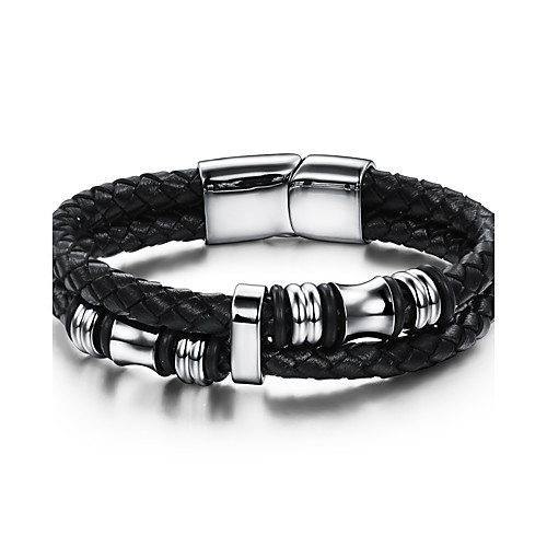 Bracelet Bangles woven Natural Fashion Faux Leather Bracelet Jewelry Black For Party Birthday Party / Evening Gift Evening Party / Stainless Steel
Bracelet Bangles woven Natural Fashion Faux Leather Bracelet Jewelry Black For Party Birthday Party / Evening Gift Evening Party / Stainless Steel