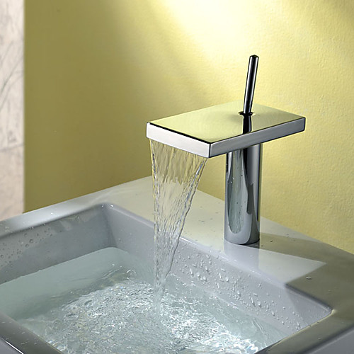 Bathroom Sink Faucet - Waterfall Chrome Centerset Single Handle One Hole / Brass
Bathroom Sink Faucet - Waterfall Chrome Centerset Single Handle One Hole / Brass