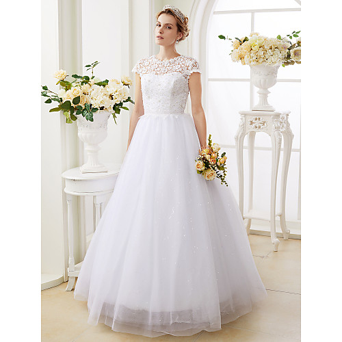 Ball Gown Jewel Neck Floor Length Lace Over Tulle Made-To-Measure Wedding Dresses with Beading by LAN TING BRIDE / Sparkle & Shine
Ball Gown Jewel Neck Floor Length Lace Over Tulle Made-To-Measure Wedding Dresses with Beading by LAN TING BRIDE / Sparkle & Shine