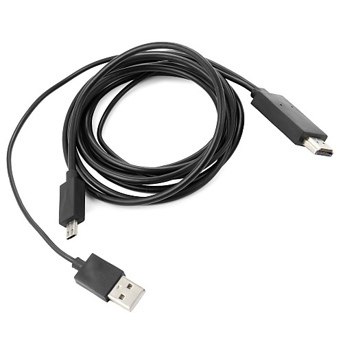 Мужчина HDMI к USB / МХЛ Мужской кабель Кабель-адаптер для Samsung Galaxy S1/S2/S3/S4/Note/Note2 - черный (180см)
Мужчина HDMI к USB / МХЛ Мужской кабель Кабель-адаптер для Samsung Galaxy S1/S2/S3/S4/Note/Note2 - черный (180см)