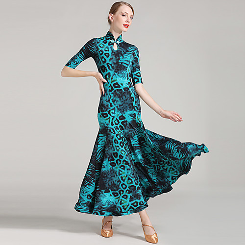 Ballroom Dance Women's Performance Ice Silk Buttons Half Sleeves Natural Dress
Ballroom Dance Women's Performance Ice Silk Buttons Half Sleeves Natural Dress