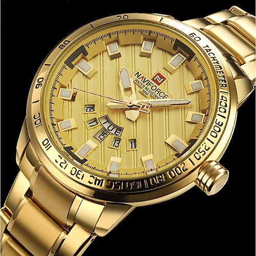 NAVIFORCE Men's Sport Watch Military Watch Wrist Watch Japanese Quartz Stainless Steel Black / Silver / Gold 30 m Water Resistant / Waterproof Calendar / date / day Creative Analog Charm Luxury
NAVIFORCE Men's Sport Watch Military Watch Wrist Watch Japanese Quartz Stainless Steel Black / Silver / Gold 30 m Water Resistant / Waterproof Calendar / date / day Creative Analog Charm Luxury