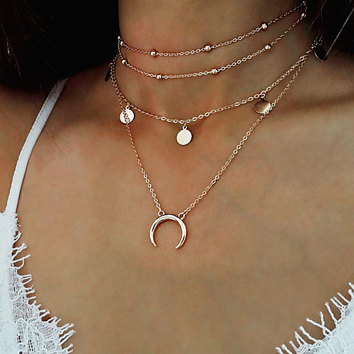 Women's Pendant Necklace Chain Necklace Moon Crescent Moon double horn Ladies Vintage Bohemian Fashion Alloy Gold Silver Necklace Jewelry For Gift Casual Street
Women's Pendant Necklace Chain Necklace Moon Crescent Moon double horn Ladies Vintage Bohemian Fashion Alloy Gold Silver Necklace Jewelry For Gift Casual Street