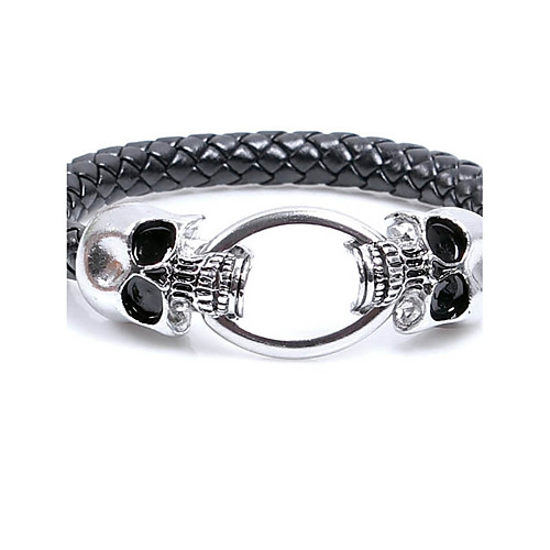 Men's Leather Bracelet woven Skull Punk Rock Leather Bracelet Jewelry Black For Halloween Club
Men's Leather Bracelet woven Skull Punk Rock Leather Bracelet Jewelry Black For Halloween Club
