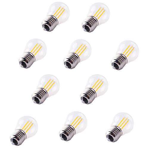 10pcs 4 W LED Filament Bulbs 360 lm E26 / E27 G45 4 LED Beads COB Decorative Warm White Cold White 220-240 V / RoHS
10pcs 4 W LED Filament Bulbs 360 lm E26 / E27 G45 4 LED Beads COB Decorative Warm White Cold White 220-240 V / RoHS