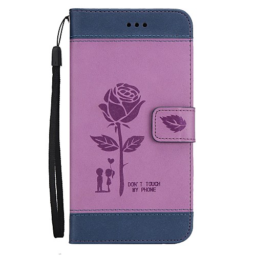 

Кейс для Назначение LG K8 (2017) K10 (2017) Бумажник для карт Кошелек со стендом Флип Рельефный Чехол Цветы Твердый Кожа PU для LG K10