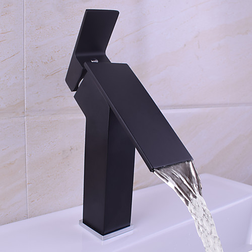 Bathroom Sink Faucet - Waterfall Black Deck Mounted Single Handle One HoleBath Taps / Brass
Bathroom Sink Faucet - Waterfall Black Deck Mounted Single Handle One HoleBath Taps / Brass