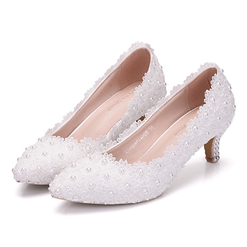 Women's Wedding Shoes Low Heel Pointed Toe Beading / Pearl / Appliques PU(Polyurethane) Comfort / Novelty Spring / Fall White / Pink / Party & Evening
Women's Wedding Shoes Low Heel Pointed Toe Beading / Pearl / Appliques PU(Polyurethane) Comfort / Novelty Spring / Fall White / Pink / Party & Evening