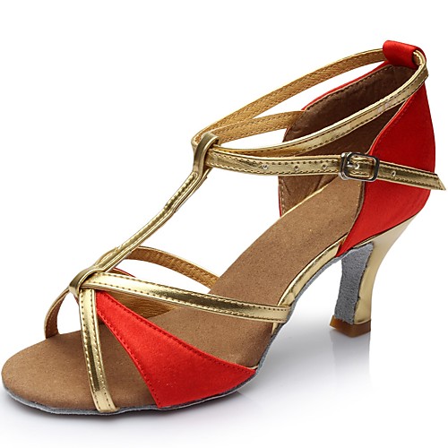 Women's Dance Shoes Silk / Leatherette Latin Shoes Sandal Customized Heel Customizable Silver / Brown / Red / Indoor / EU40
Women's Dance Shoes Silk / Leatherette Latin Shoes Sandal Customized Heel Customizable Silver / Brown / Red / Indoor / EU40