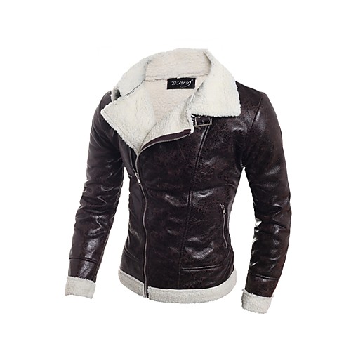 Men's Daily / Going out / Weekend Simple / Street chic / Punk & Gothic Fall / Winter Regular Leather Jacket V Neck Long Sleeve PU Print Brown / Black
Men's Daily / Going out / Weekend Simple / Street chic / Punk & Gothic Fall / Winter Regular Leather Jacket V Neck Long Sleeve PU Print Brown / Black