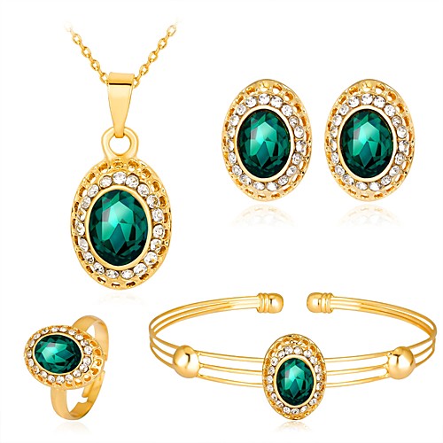Women's Cubic Zirconia Jewelry Set Oval Cut Ball Ladies Fashion Bling Bling Zircon Rose Gold Plated Earrings Jewelry White / Green / Red For Party Evening Party / Necklace
Women's Cubic Zirconia Jewelry Set Oval Cut Ball Ladies Fashion Bling Bling Zircon Rose Gold Plated Earrings Jewelry White / Green / Red For Party Evening Party / Necklace