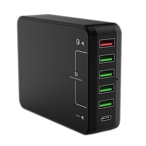 Зарядное устройство USB QC61 6 Настольная зарядная станция С быстрой зарядкой 3.0 Стандарт США Евро стандарт Стандарт Великобритании стандарт