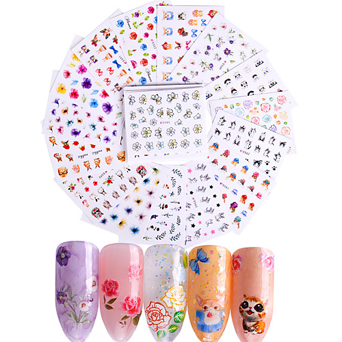 50 pcs Мода Наклейки / Набор / 3D-стикеры для ногтей Повседневные наклейки для ногтей 5 3d xf1241