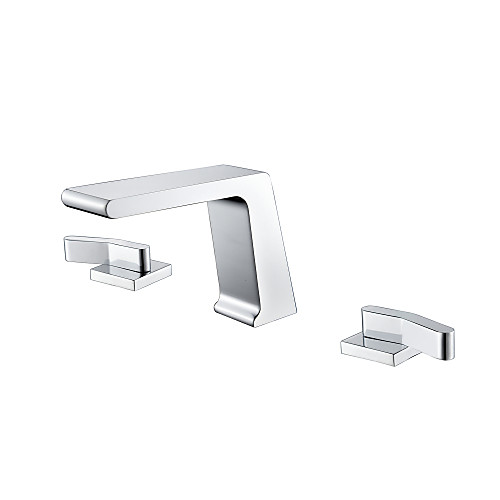 Bathroom Sink Faucet - Waterfall Chrome Widespread Two Handles Three HolesBath Taps
Bathroom Sink Faucet - Waterfall Chrome Widespread Two Handles Three HolesBath Taps