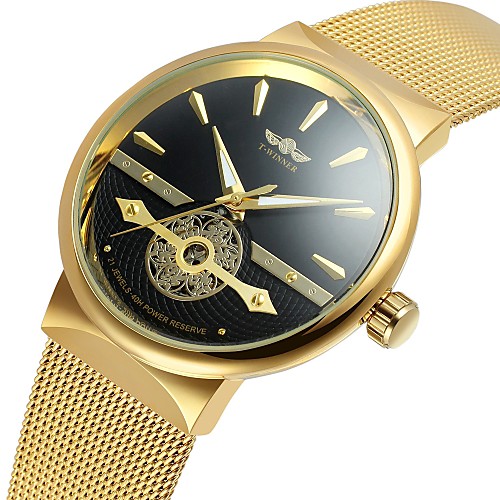 WINNER Men's Wrist Watch Automatic self-winding Stainless Steel Black / Silver / Gold 30 m Hollow Engraving Cool Analog Classic Vintage Casual Fashion - Black Black / Gold White / Gold
WINNER Men's Wrist Watch Automatic self-winding Stainless Steel Black / Silver / Gold 30 m Hollow Engraving Cool Analog Classic Vintage Casual Fashion - Black Black / Gold White / Gold