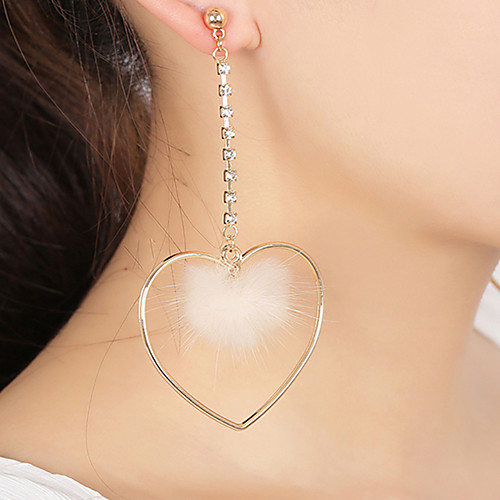 Women's Drop Earrings Hoop Earrings Heart Hollow Heart Ladies Sweet Elegant Feather Earrings Jewelry Gold / Silver For Party Gift
Women's Drop Earrings Hoop Earrings Heart Hollow Heart Ladies Sweet Elegant Feather Earrings Jewelry Gold / Silver For Party Gift
