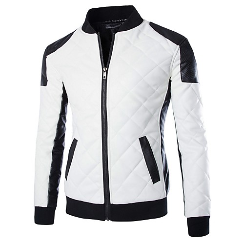 Men's Going out Vintage Fall / Winter Regular Leather Jacket, Color Block Stand Long Sleeve Others White / Black
Men's Going out Vintage Fall / Winter Regular Leather Jacket, Color Block Stand Long Sleeve Others White / Black