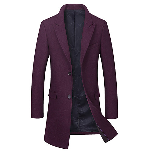 Men's Daily Basic Fall / Winter Long Coat, Solid Colored Fantastic Beasts Peaked Lapel Long Sleeve Wool / Polyester Black / Wine / Green
Men's Daily Basic Fall / Winter Long Coat, Solid Colored Fantastic Beasts Peaked Lapel Long Sleeve Wool / Polyester Black / Wine / Green