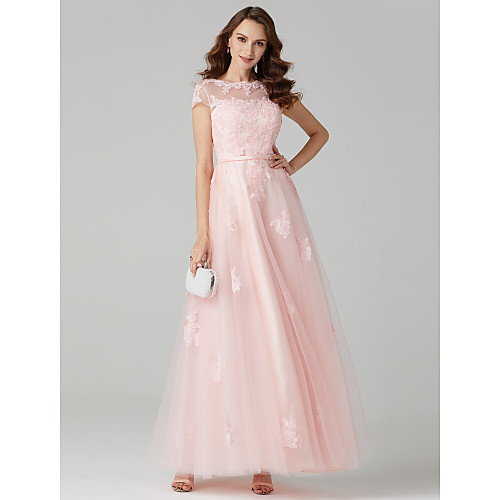 Ball Gown Jewel Neck Floor Length Tulle Over Lace Formal Evening Dress with Appliques / Sashes / Ribbons by TS Couture / Cocktail Party / Prom
Ball Gown Jewel Neck Floor Length Tulle Over Lace Formal Evening Dress with Appliques / Sashes / Ribbons by TS Couture / Cocktail Party / Prom