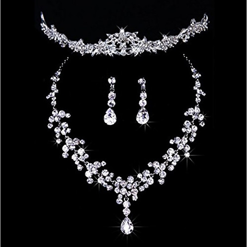 Women's Jewelry Set Classic Imitation Diamond Earrings Jewelry Silver For Wedding Party
Women's Jewelry Set Classic Imitation Diamond Earrings Jewelry Silver For Wedding Party