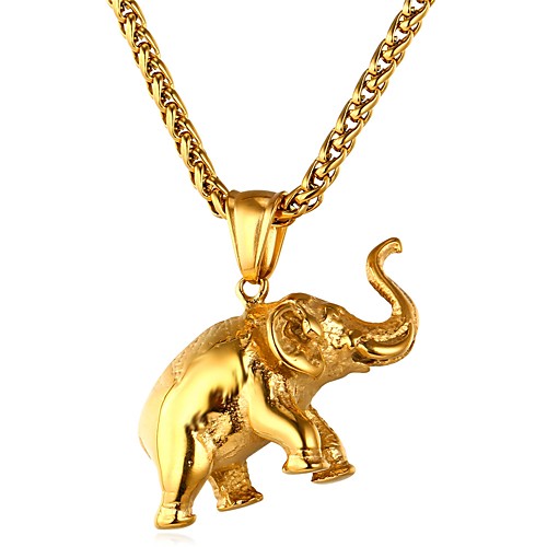 Men's Women's Pendant Necklace franco chain Elephant Animal Hip Hop Stainless Steel Gold Silver Necklace Jewelry One-piece Suit For Daily Ceremony
Men's Women's Pendant Necklace franco chain Elephant Animal Hip Hop Stainless Steel Gold Silver Necklace Jewelry One-piece Suit For Daily Ceremony