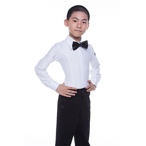 Latin Dance Tops Boys' Performance Spandex Satin Bow Long Sleeve Natural Top
Latin Dance Tops Boys' Performance Spandex Satin Bow Long Sleeve Natural Top