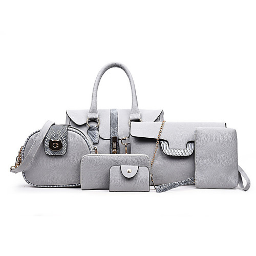 Women's Zipper PU Bag Set Bag Sets 6 Pieces Purse Set Black / Brown / Light Grey
Women's Zipper PU Bag Set Bag Sets 6 Pieces Purse Set Black / Brown / Light Grey
