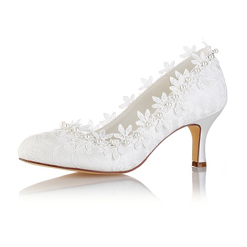 Women's Wedding Shoes Stiletto Heel Round Toe Pearl / Appliques Stretch Satin Basic Pump Spring / Fall Ivory / Party & Evening / EU39
Women's Wedding Shoes Stiletto Heel Round Toe Pearl / Appliques Stretch Satin Basic Pump Spring / Fall Ivory / Party & Evening / EU39