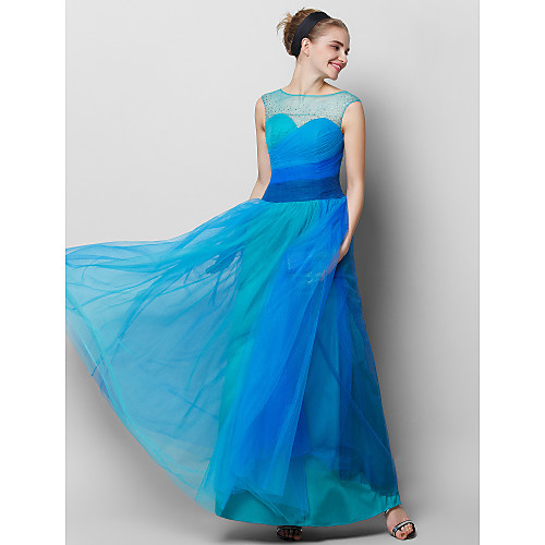 A-Line Illusion Neck Ankle Length Tulle See Through Prom / Formal Evening Dress with Side Draping by TS Couture / Color Gradient
A-Line Illusion Neck Ankle Length Tulle See Through Prom / Formal Evening Dress with Side Draping by TS Couture / Color Gradient