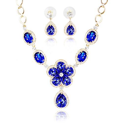Women's Jewelry Set Chain Necklace Ethnic Fashion Imitation Diamond Earrings Jewelry Blue For Wedding Party
Women's Jewelry Set Chain Necklace Ethnic Fashion Imitation Diamond Earrings Jewelry Blue For Wedding Party