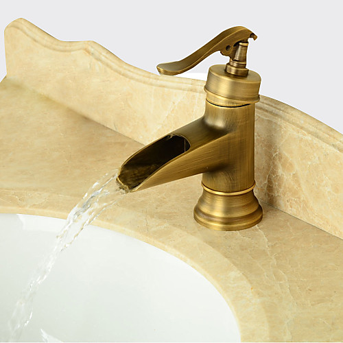 Bathroom Sink Faucet - Pre Rinse / Waterfall / Widespread Antique Copper Centerset Single Handle One HoleBath Taps
Bathroom Sink Faucet - Pre Rinse / Waterfall / Widespread Antique Copper Centerset Single Handle One HoleBath Taps
