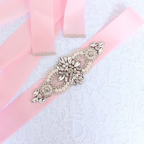 Satin / Tulle Wedding / Special Occasion Sash With Faux Pearl / Crystals / Rhinestones Women's Sashes
Satin / Tulle Wedding / Special Occasion Sash With Faux Pearl / Crystals / Rhinestones Women's Sashes