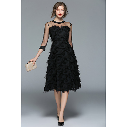 A-Line Jewel Neck Tea Length Tulle Elegant Formal Evening Dress 2020 with Feathers / Fur
A-Line Jewel Neck Tea Length Tulle Elegant Formal Evening Dress 2020 with Feathers / Fur