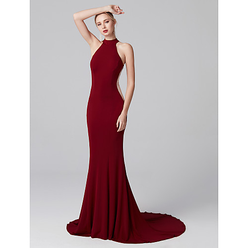 Mermaid / Trumpet High Neck Court Train Jersey Cut Out Cocktail Party / Prom / Formal Evening Dress with Pleats by TS Couture
Mermaid / Trumpet High Neck Court Train Jersey Cut Out Cocktail Party / Prom / Formal Evening Dress with Pleats by TS Couture