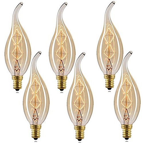 6pcs 40 W E14 C35L Warm White 2200-2700 k Retro / Dimmable / Decorative Incandescent Vintage Edison Light Bulb 220-240 V
6pcs 40 W E14 C35L Warm White 2200-2700 k Retro / Dimmable / Decorative Incandescent Vintage Edison Light Bulb 220-240 V