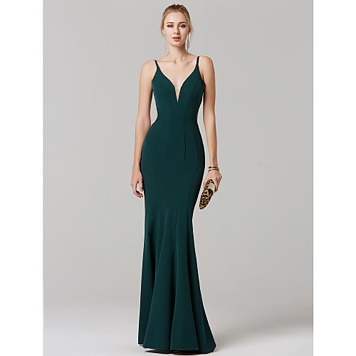 Mermaid / Trumpet Plunging Neck Sweep / Brush Train Spandex Cocktail Party / Prom / Formal Evening Dress with Pleats by TS Couture
Mermaid / Trumpet Plunging Neck Sweep / Brush Train Spandex Cocktail Party / Prom / Formal Evening Dress with Pleats by TS Couture