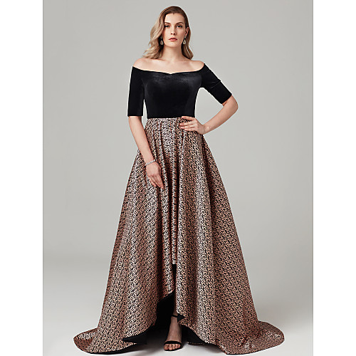 A-Line Off Shoulder Asymmetrical Jersey High Low Prom / Formal Evening Dress with Pattern / Print by TS Couture
A-Line Off Shoulder Asymmetrical Jersey High Low Prom / Formal Evening Dress with Pattern / Print by TS Couture