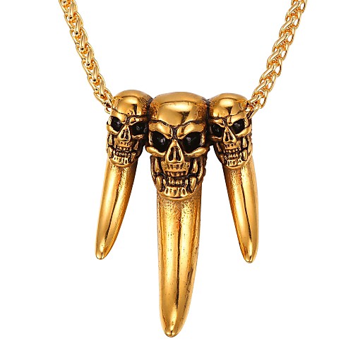 Men's Pendant Necklace Mexican Sugar Skull Skull Fashion Stainless Steel Gold Silver 55 cm Necklace Jewelry 1pc For Daily
Men's Pendant Necklace Mexican Sugar Skull Skull Fashion Stainless Steel Gold Silver 55 cm Necklace Jewelry 1pc For Daily